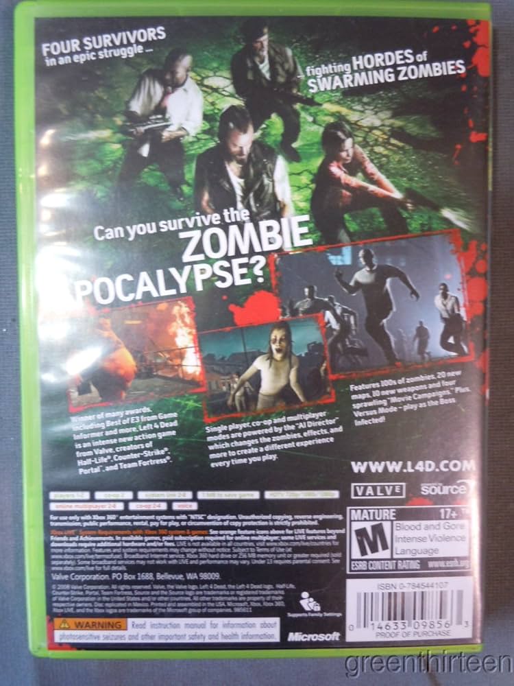 新品未開封　レフト 4 デッドXbox360 CEROレーティング「Z」 Amazon.com: Left 4 Dead - Xbox 360 : Video Games